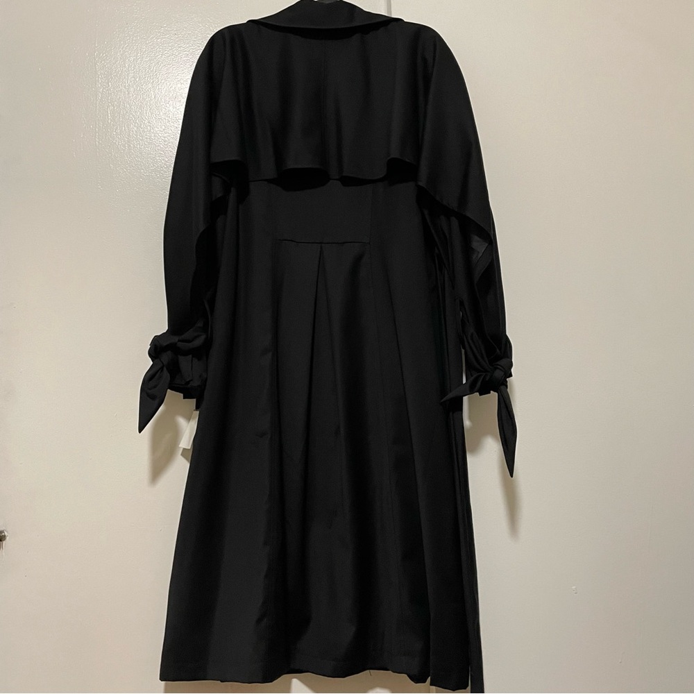 Walter Baker Coat Black Bottoms Pockets Belt Size Large - Picture 2 of 9